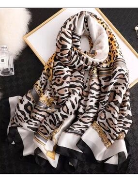 NWT SILK SCARF LUXURY STYLE STOLES WOMEN HEADBAND BAND STOLEN SHAWL PASHMINA